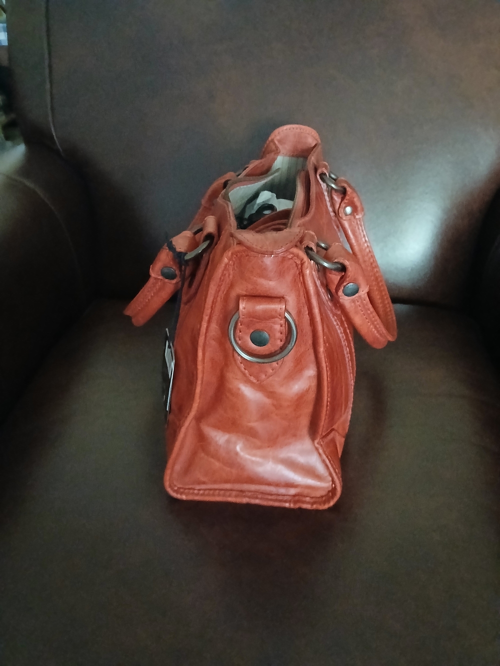 Frye Burnt Orange Leather Satchel NWT - Picture 4 of 7
